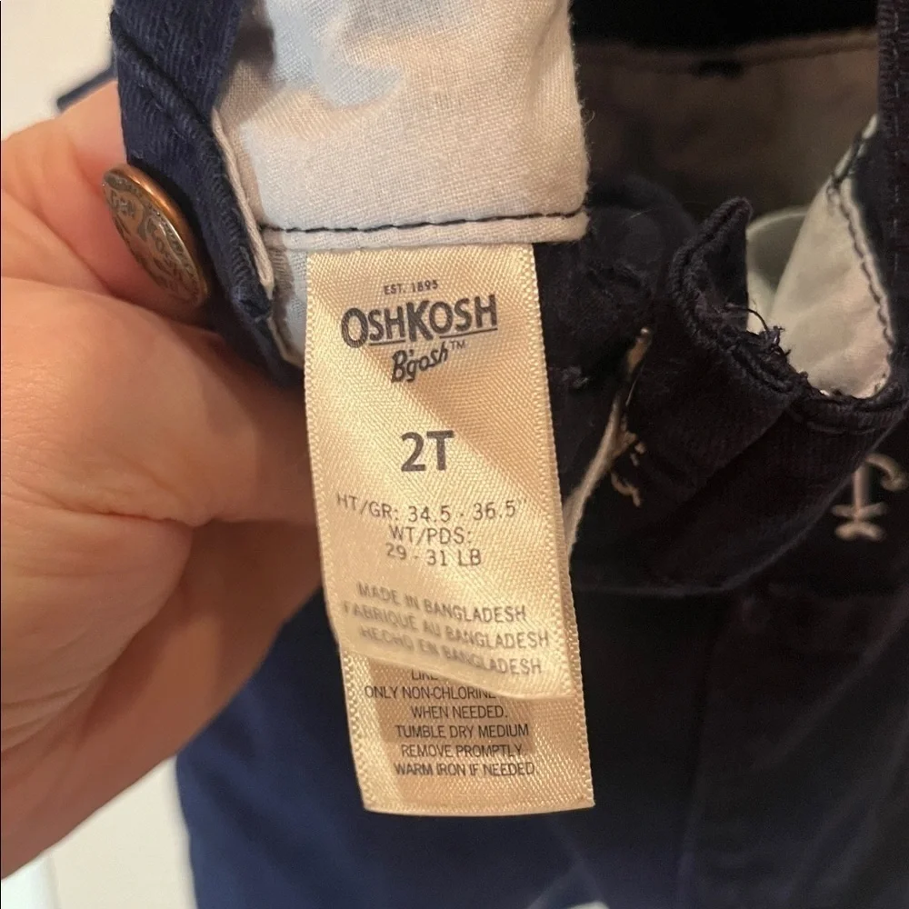 Oshkosh B’Gosh Baby Girl’s Navy Blue Anchor Overall Dress Jumper Size 2T